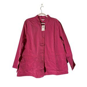 NWT J. Jill Fuchsia Lightweight Windbreaker Utility Jacket Size XL